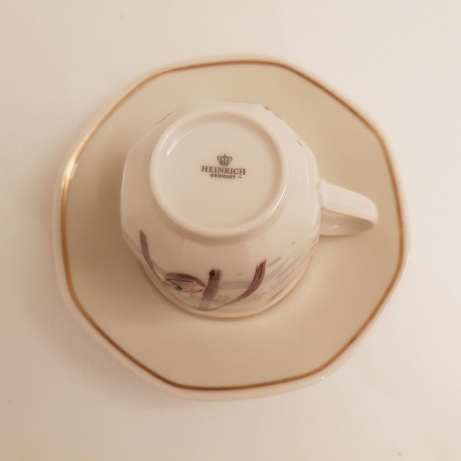 Heinrich Tyskland Villeroy  Boch Set med 1 tekopp/Kaffekopp med fat