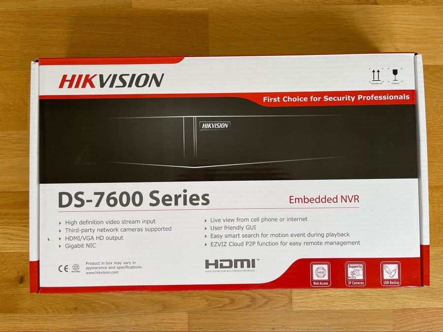 Hikvision DS-7604NI-K1-4P | 4-kanals nätverksvideoinspelare med 4TB HD