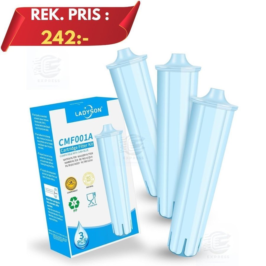 NYTT Vattenfilter 3-pack för Jura Claris Blue • För GIGA, ENA, IMPRESSA-serien