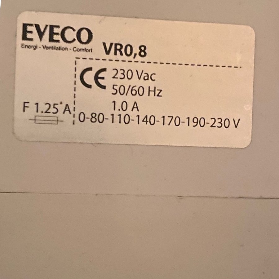 Eveco VR 2,2 Transformator 5-steg