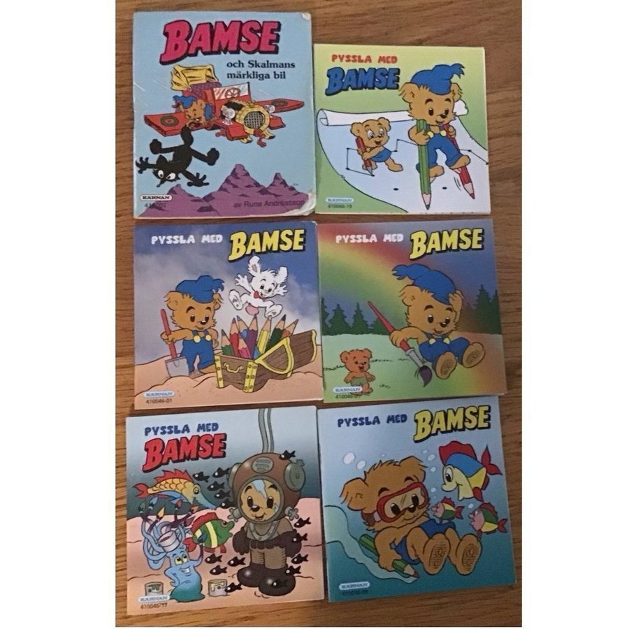 En berättelsebok och 5 pysselböcker Bamse Kärnan