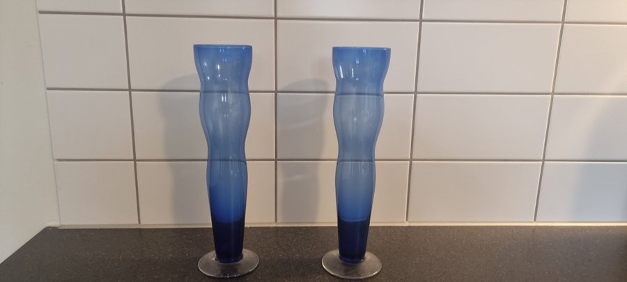 BLÅ ÖL GLAS