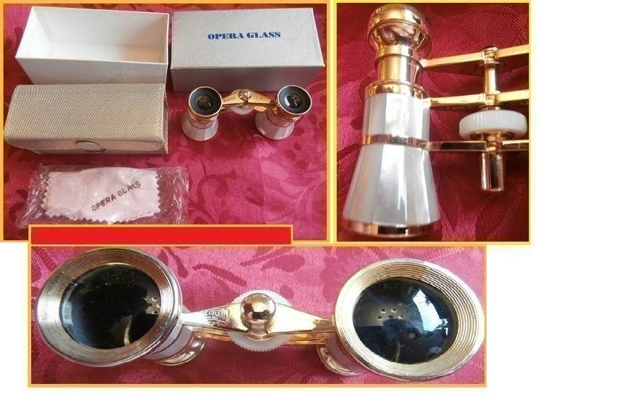 1950sMIGNON 3 X Opera Glasses-Rose Gold PlatingMother of Pearl Mint Condition!