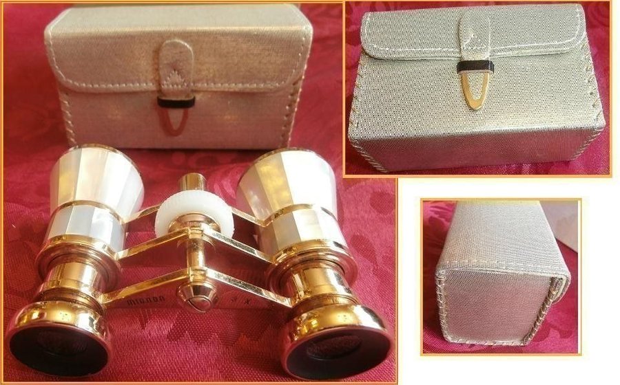 1950sMIGNON 3 X Opera Glasses-Rose Gold PlatingMother of Pearl Mint Condition!