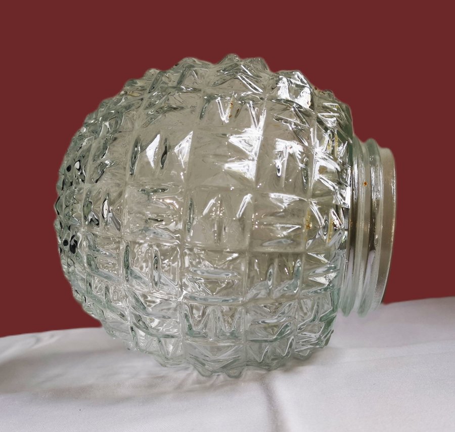 Art deco stil lampskärm i tjock transparent glas