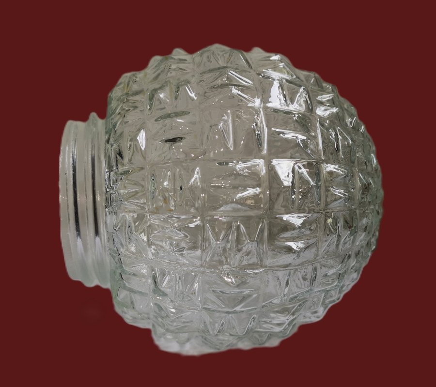 Art deco stil lampskärm i tjock transparent glas