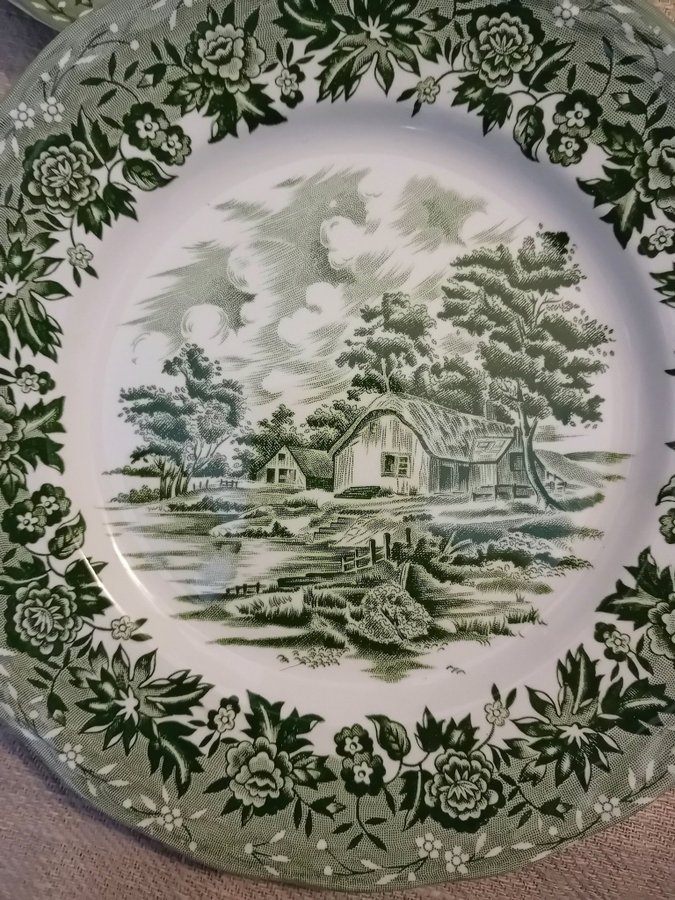 4 ASSIETTER TALLRIKAR ASSIETT TALLRIK COUNTRY STYLE STAFFORDSHIRE