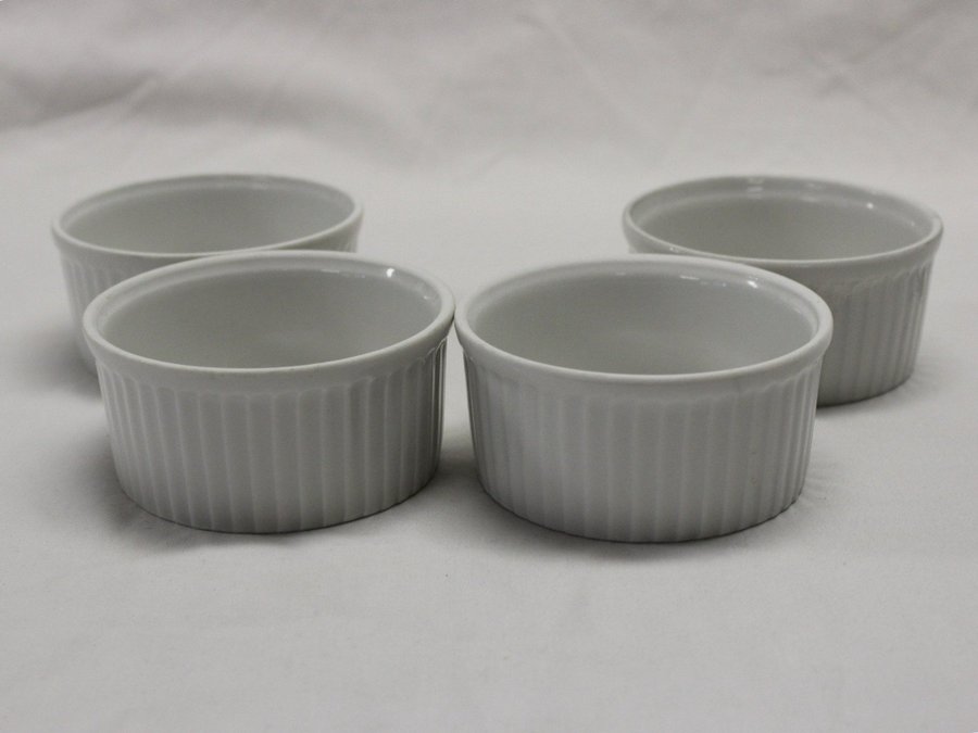 4 Vit Ramekin Liten Skål Aplico Frankrike