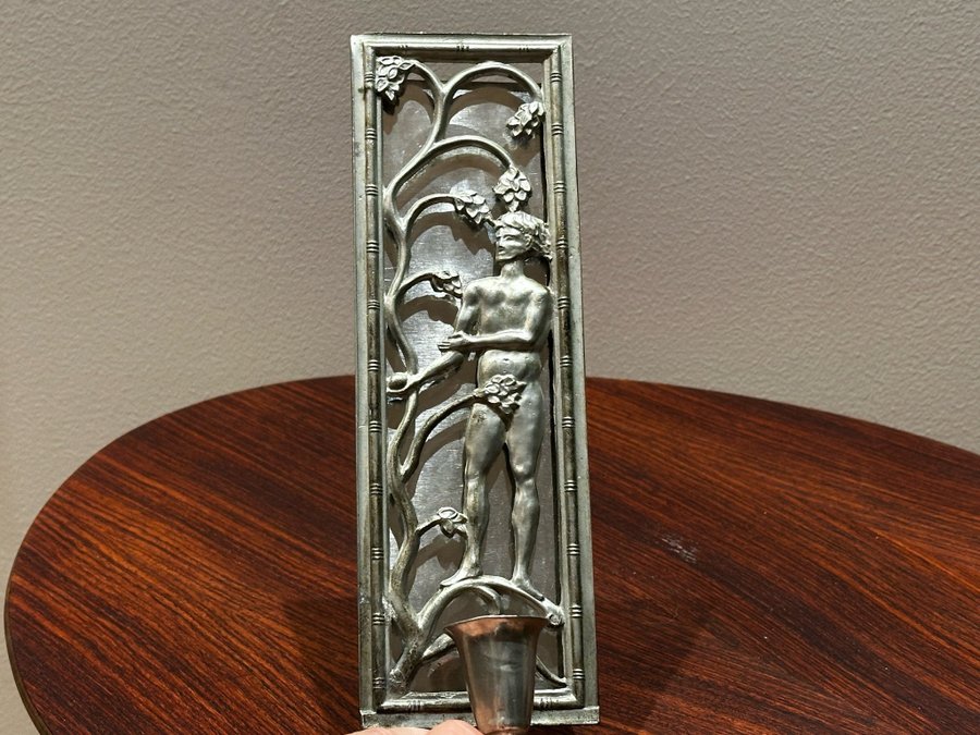 Lampett - Väggljusstake - Tenn - Art deco - David Wretling?