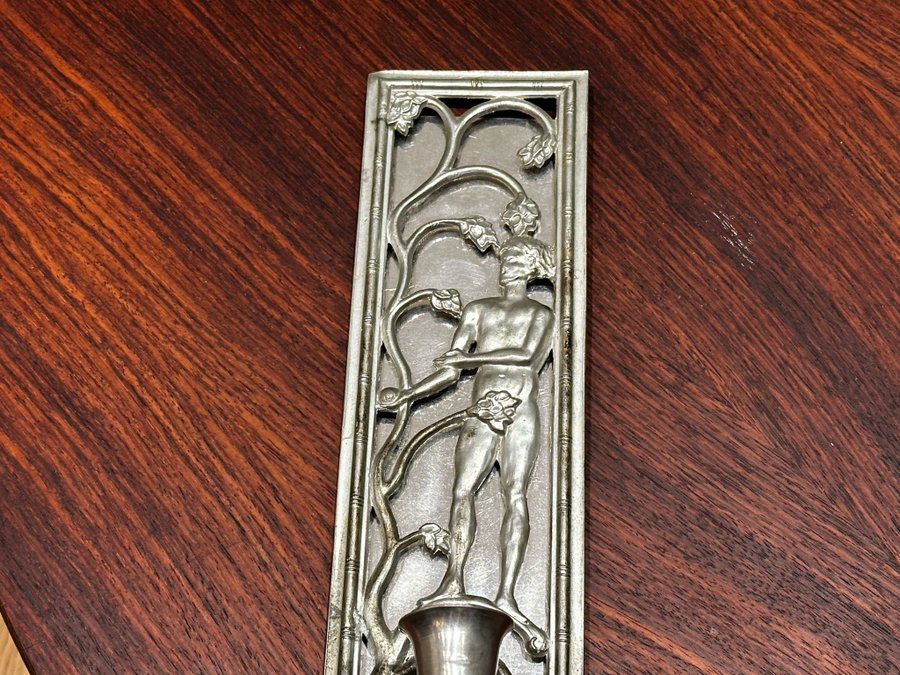 Lampett - Väggljusstake - Tenn - Art deco - David Wretling?