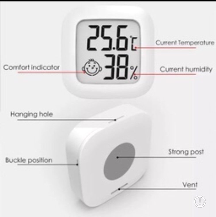 3 st Termometer / hygrometer 2 i 1 digital LCD skärm i mini format