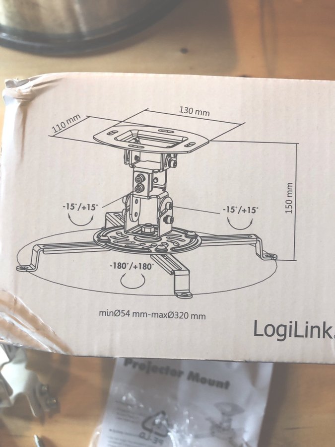 LogiLink, universal takfäste projektor, projector mount