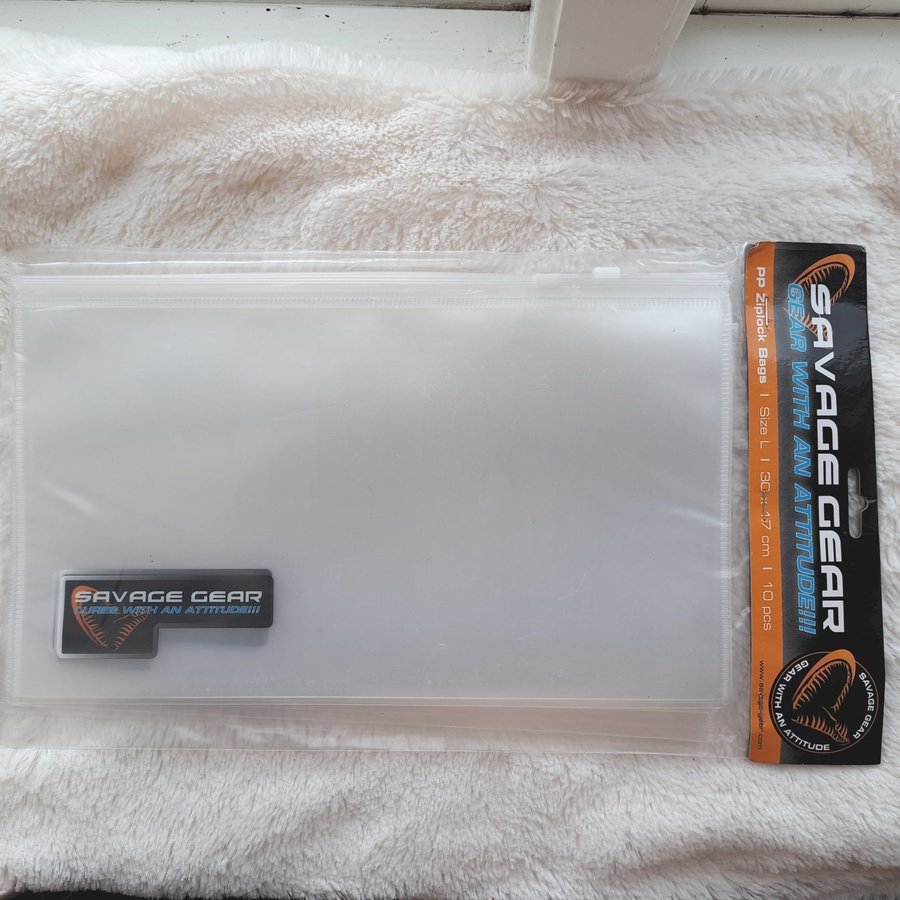 10x Savage Gear PP Zip Lock Bags Storlek L 30x17cm