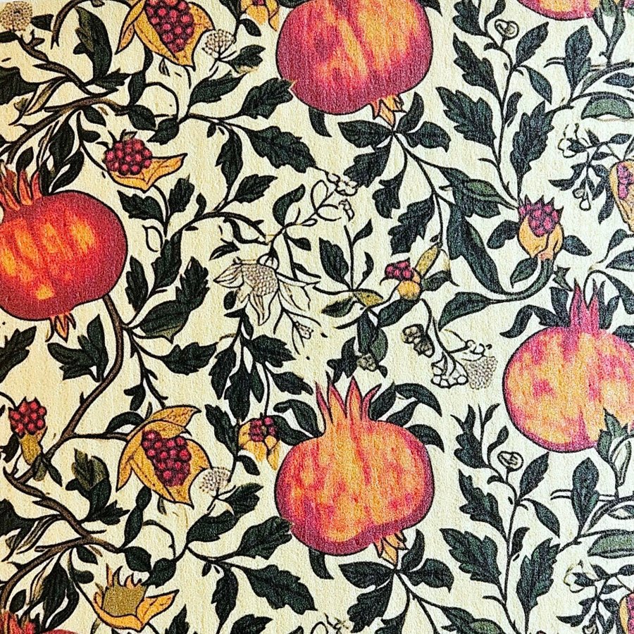 Disktrasa wettex duk med tryck William Morris inspererat granatäpple