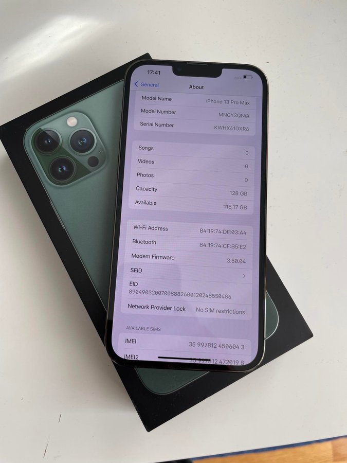 iPhone 13 Pro Max 128GB Grön - Olåst - Jätte Fin - Kort Auktion