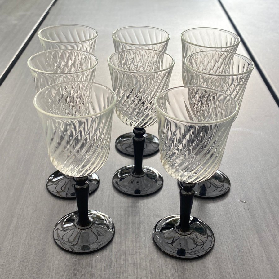 Åtta stycken Likörglas - Luminarc Onyx - Made in France