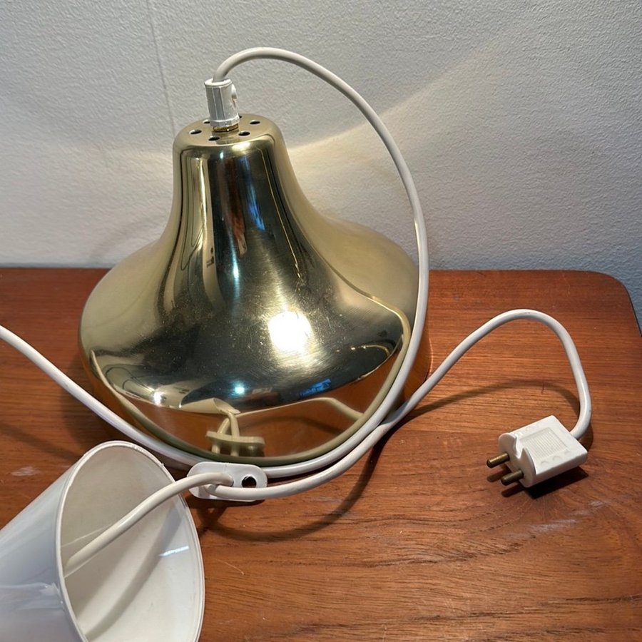 1 st taklampa fönsterlampor mässing retro vintage antik aluminium vit