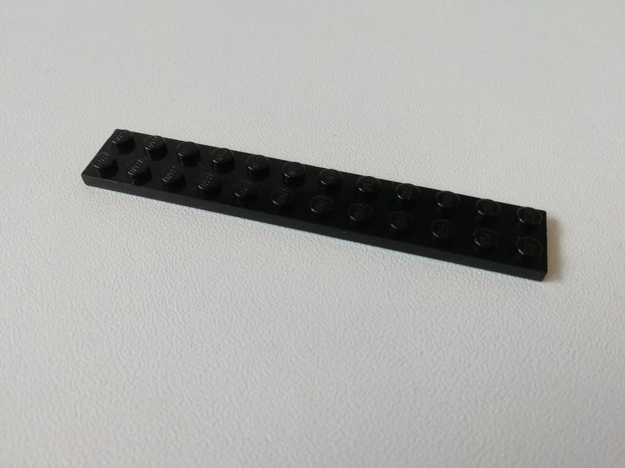 Lego - plate - platt - bas - 2x12 - part 2445 - svart