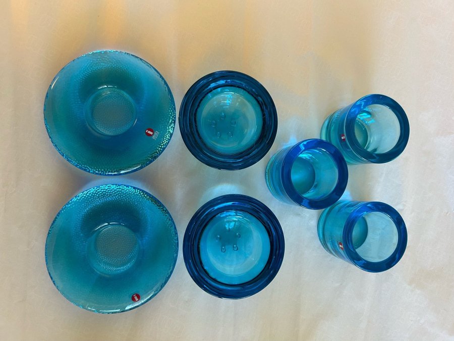 Iittala ljuslyktor 3 st.Kivi 2 st.Nappi,2 st.Ballo