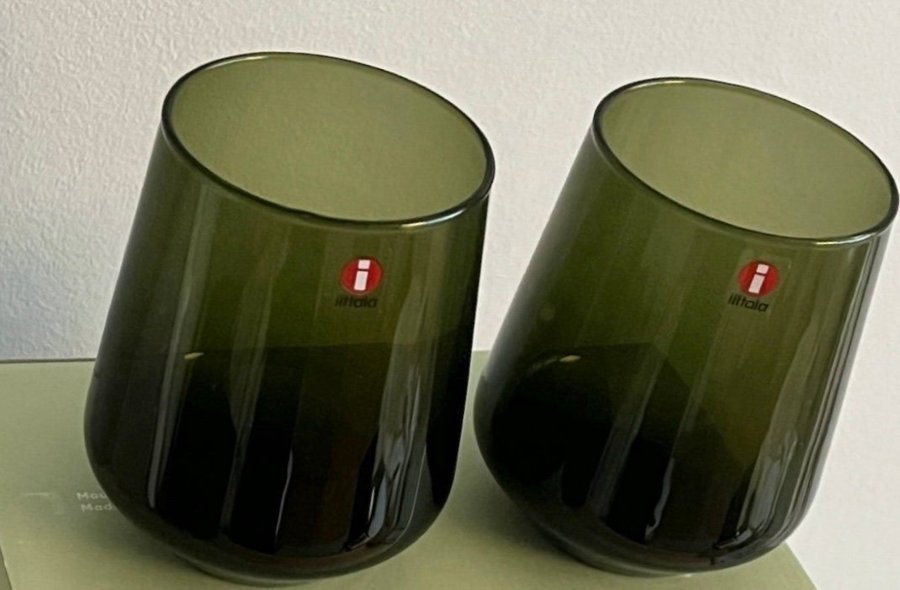 2 helt nya Iittala Tumbler essence Juomalasi 35 cl x 2 Moss Green mossgrön