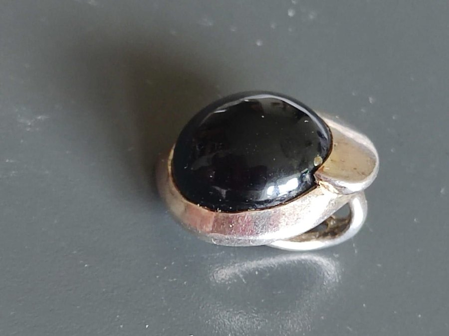 Silver onyx hänge i äkta