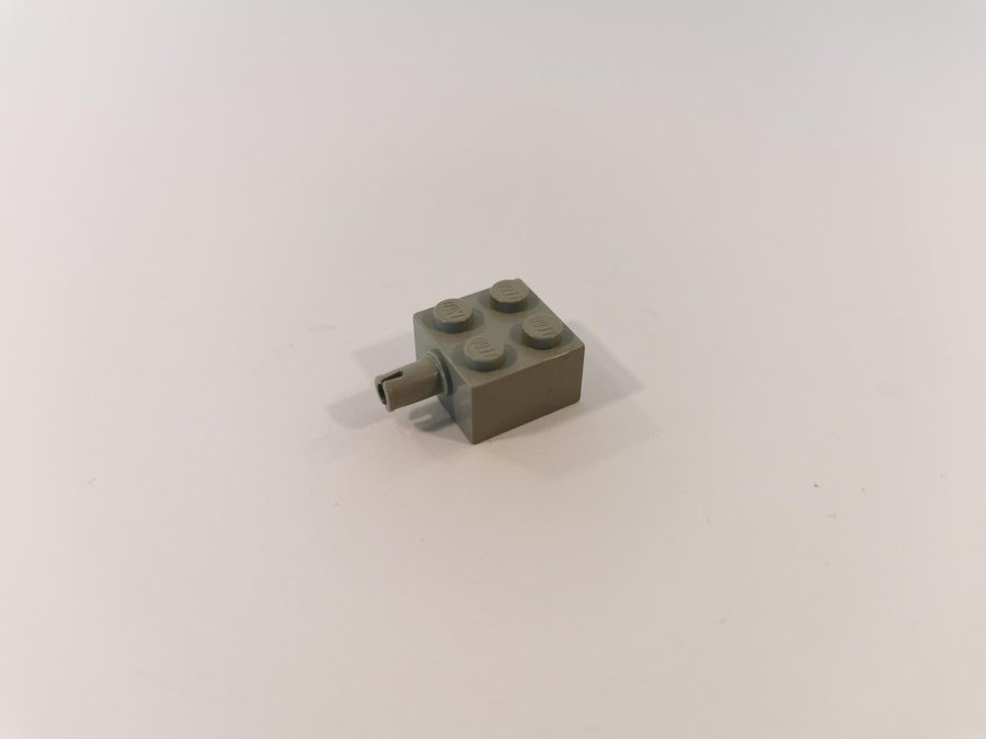 Lego - space - 2x2 - pin - utan axelhål - part 4730 - ljusgrå (old light gray)