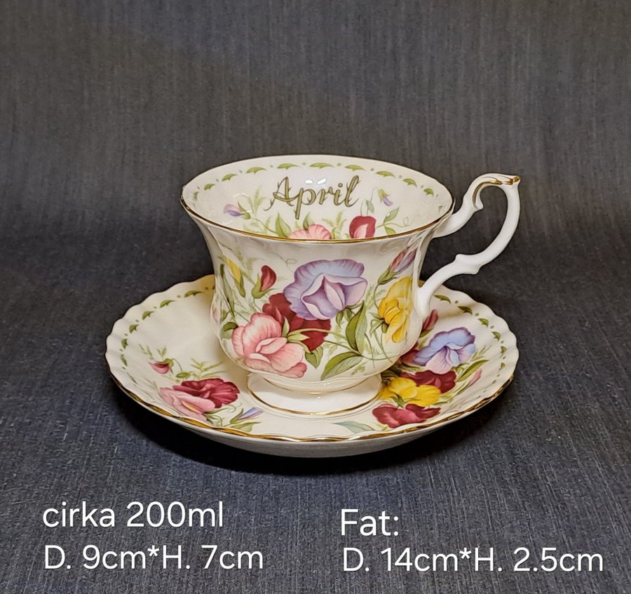 Royal Albert April Tekopp med Fat