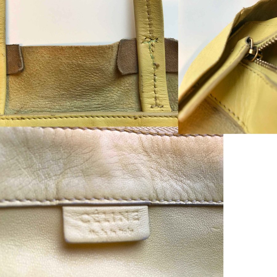 Genuine Céline leather cabas bag bi-colour yellow and pink