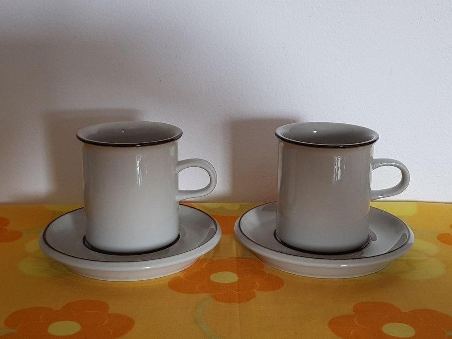 Retro vintage, kaffekoppar med fat/ kaffekoppar, Arabia, Fennica, Ulla Procopé