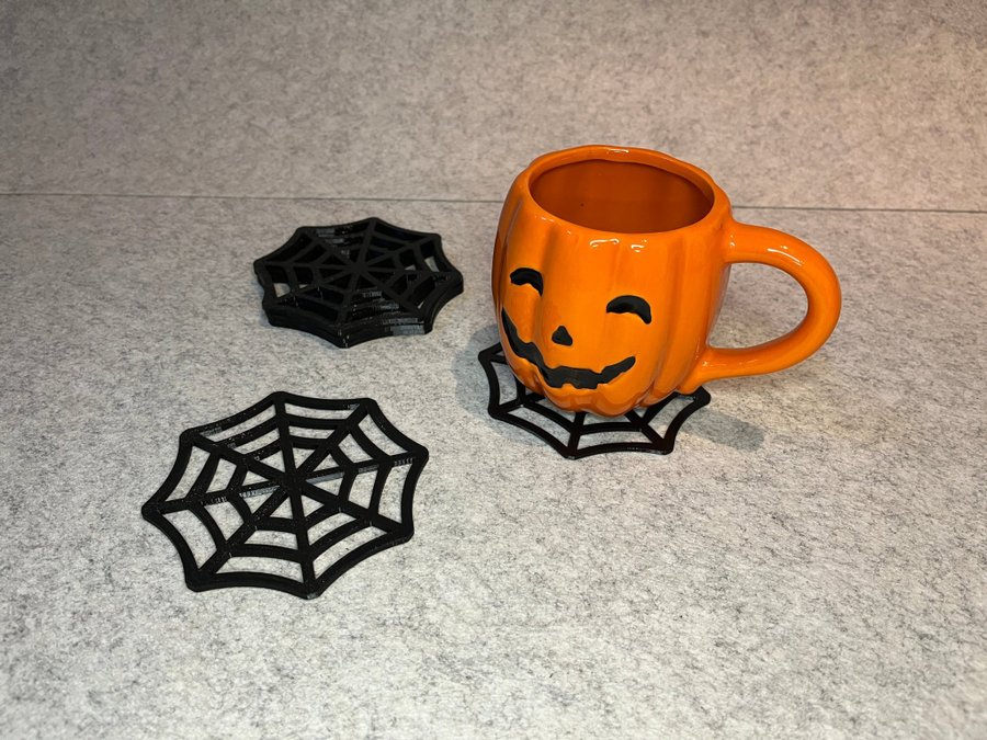 6st Halloween underlägg coaster spindelnät