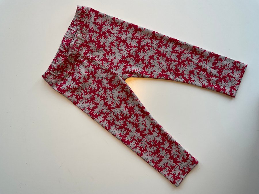 Handgjorda blommiga trikåbyxor, leggings, storlek 80