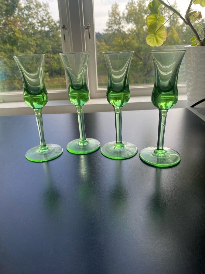 4 st Gröna Glas