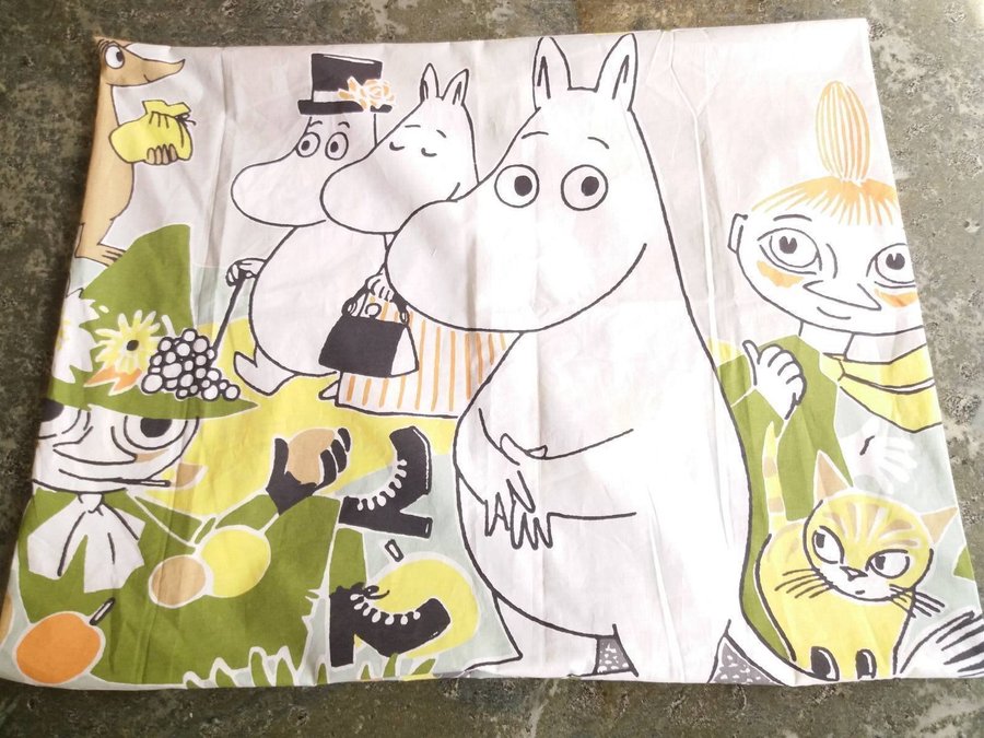 helt nytt örngott med Mumin - 50x60cm - beige - hemsydda