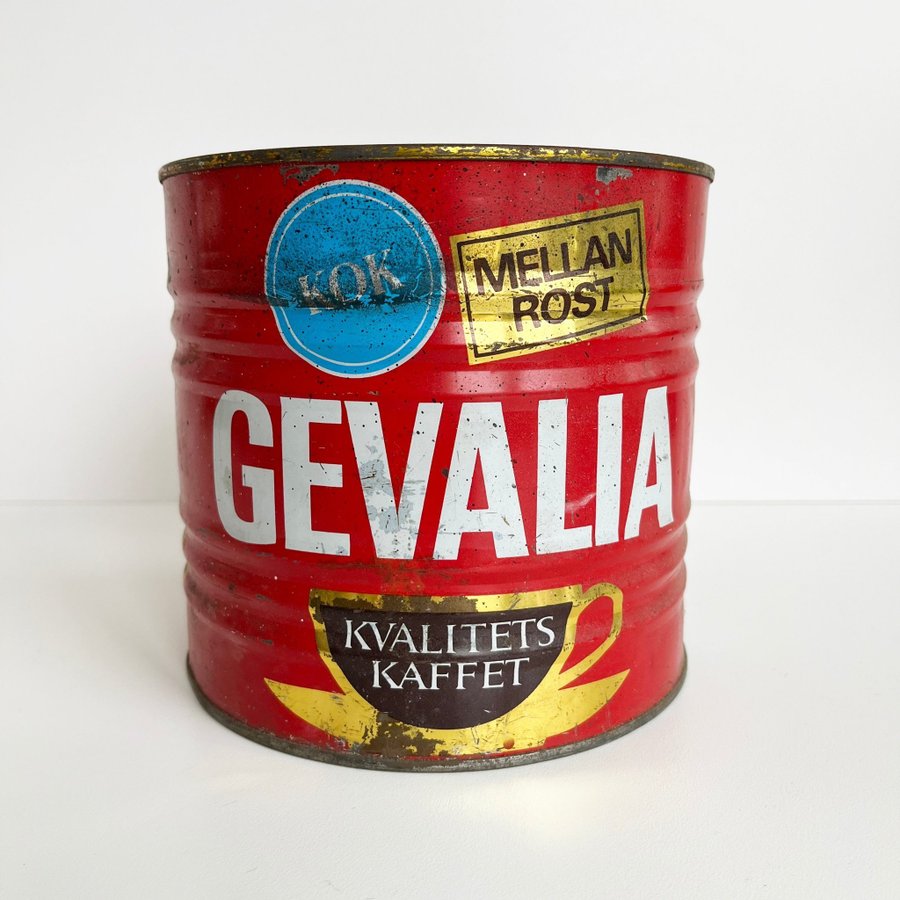 Gevalia Kok Mellanrost 1 kg, plåtburk, vintage