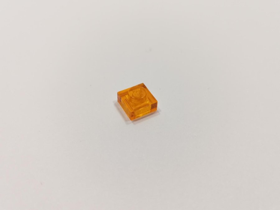 Lego - transparent - plate - 1x1 - part 3024 - orange