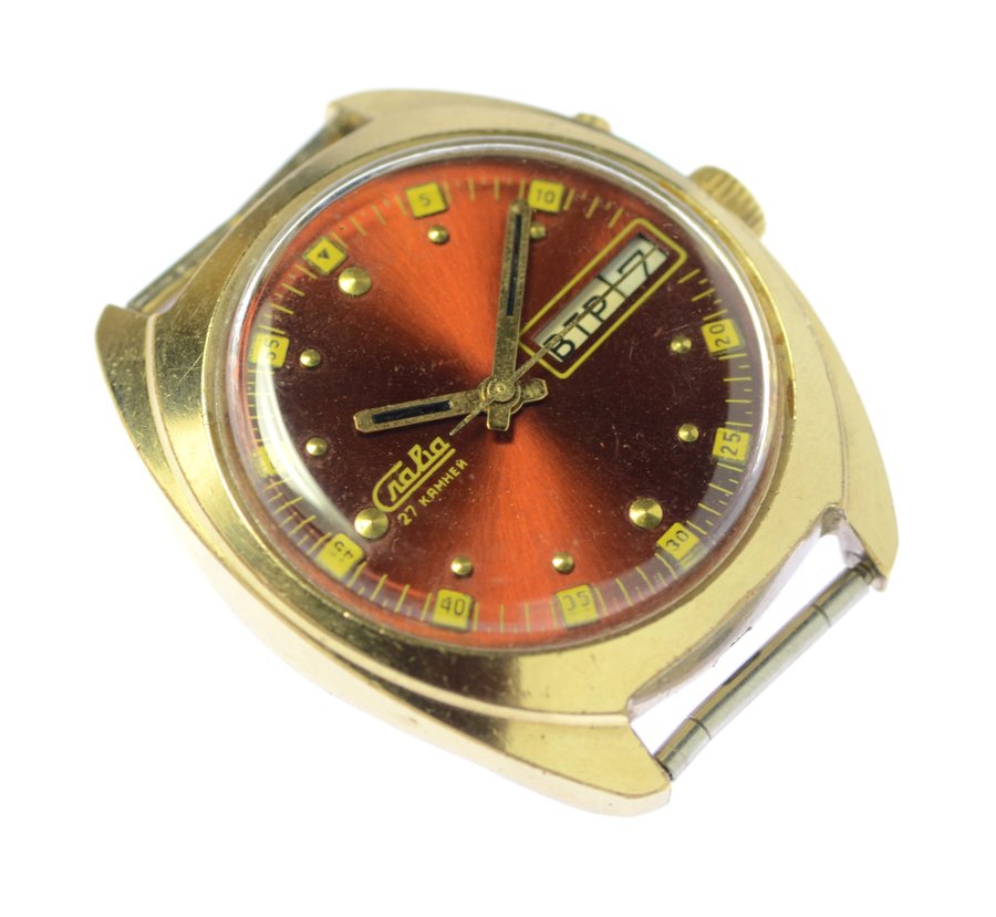 Slava Watch Soviet Ussr Dual Calendar Auto-Winding