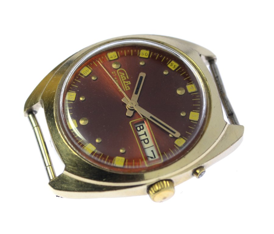 Slava Watch Soviet Ussr Dual Calendar Auto-Winding