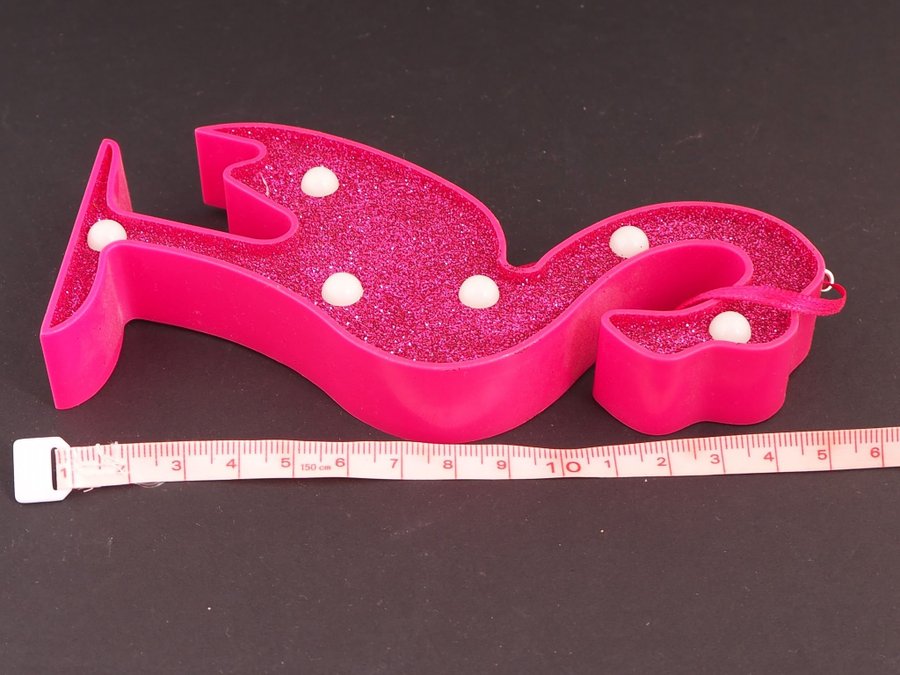 Lampa Flamingo Batteridriven 15 cm Glitter Rosa.