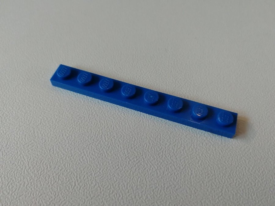 Lego - plate - platt - bas - 1x8 - part 3460 - blå