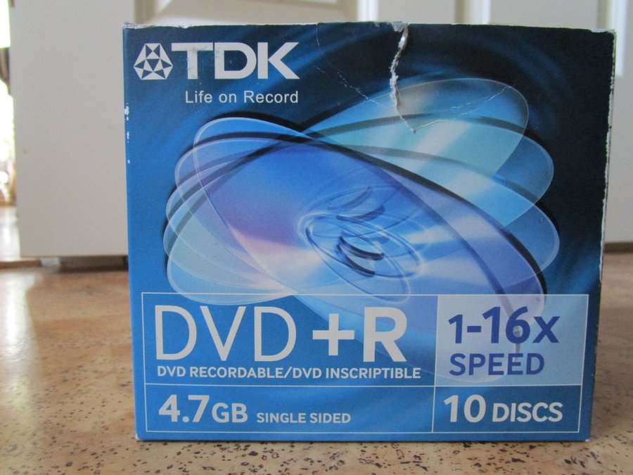 TDK DVD+R RECORDABLE - 4.7 GB single sided - 1-16x speed - 10 st nya DVD+R