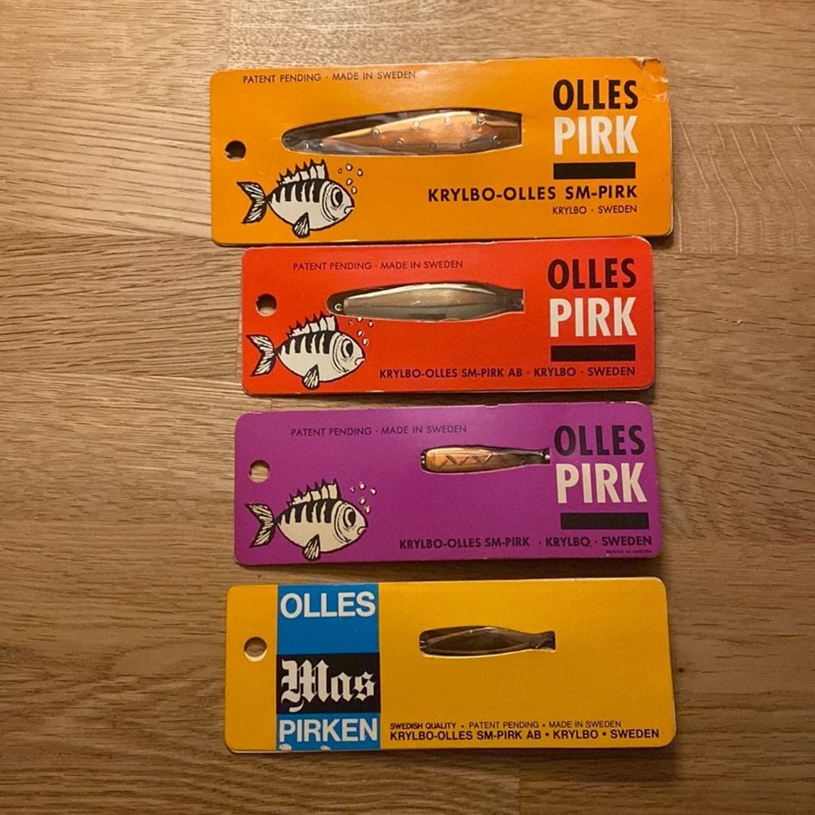 Vintage ofiskade pirkar, 4 st i orginalförpackningar