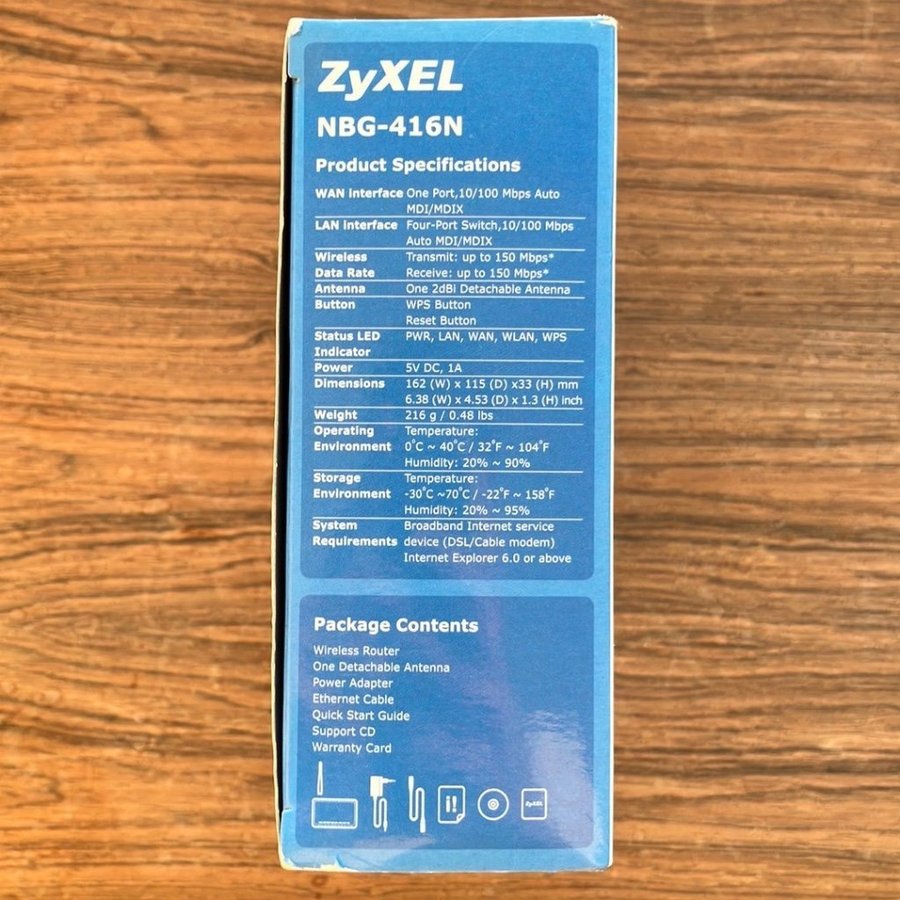 Zyxel NBG-416N Trådlös N-Router OANVÄND! NYSKICK!