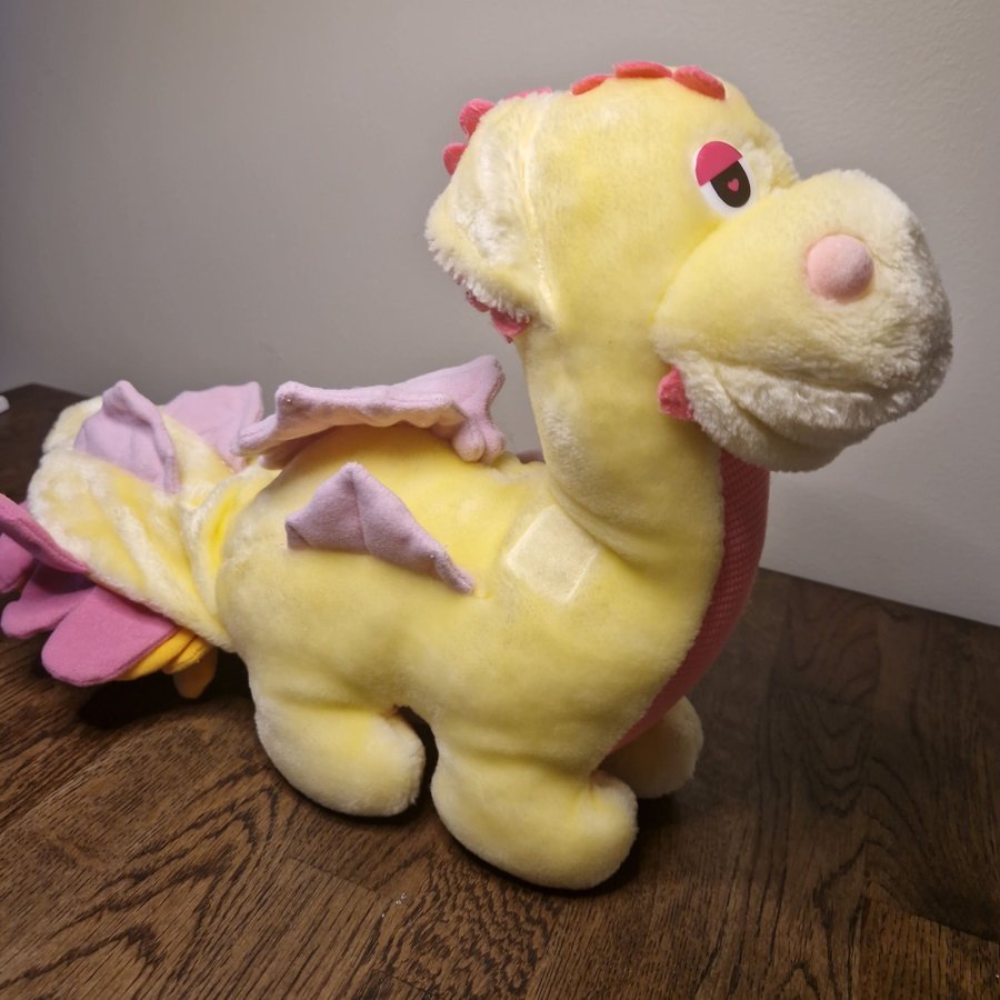 Vintage Dragon plush Yellow Pink Hasbro be mores