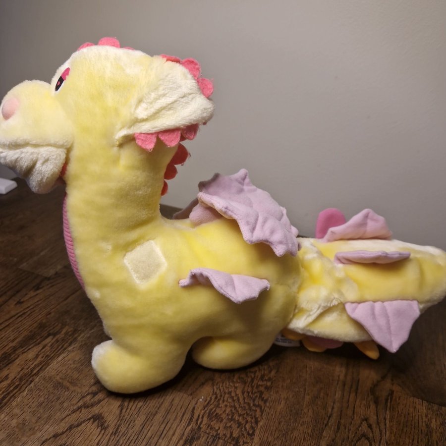 Vintage Dragon plush Yellow Pink Hasbro be mores