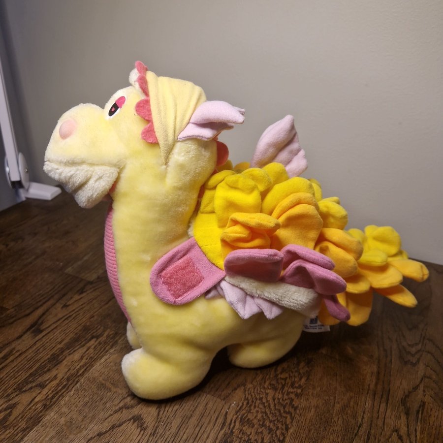 Vintage Dragon plush Yellow Pink Hasbro be mores