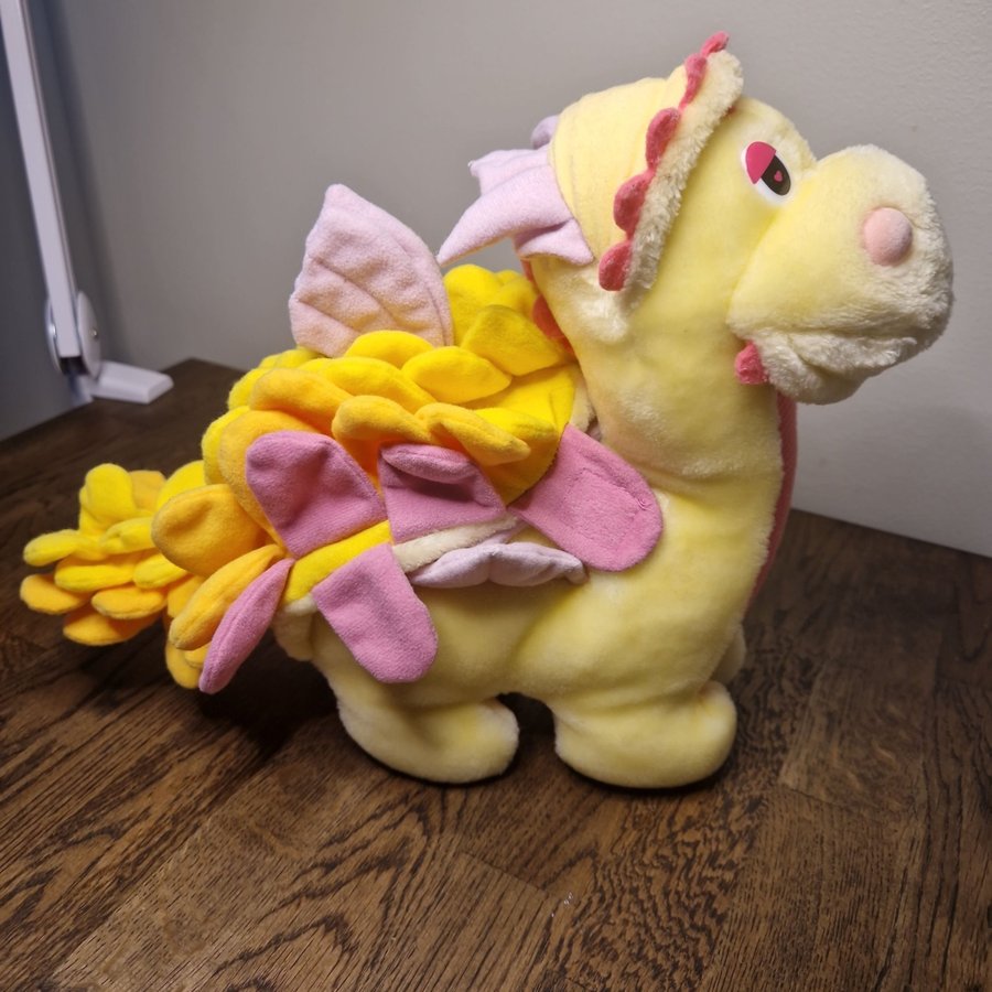 Vintage Dragon plush Yellow Pink Hasbro be mores