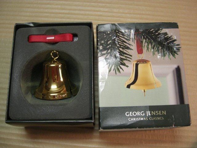 Georg Jensen Golden Christmas Julgranspynt Julklocka 2008