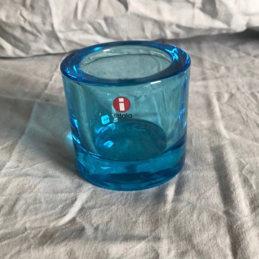 Ljuslykta Kivi Iittala blå fint skick