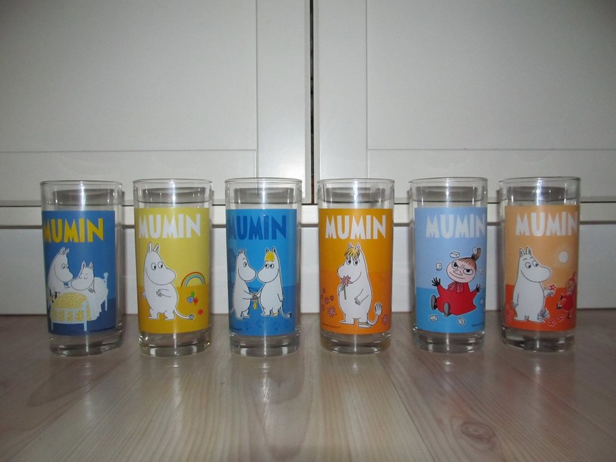 MUMIN Troll 6 Olika Samlar Glas Max Moomin Nostalgi Lilla My Snorkfröken Finland