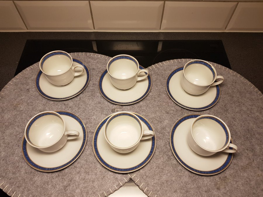 Rosenthal Aida Azur 6st kaffekoppar med fat.